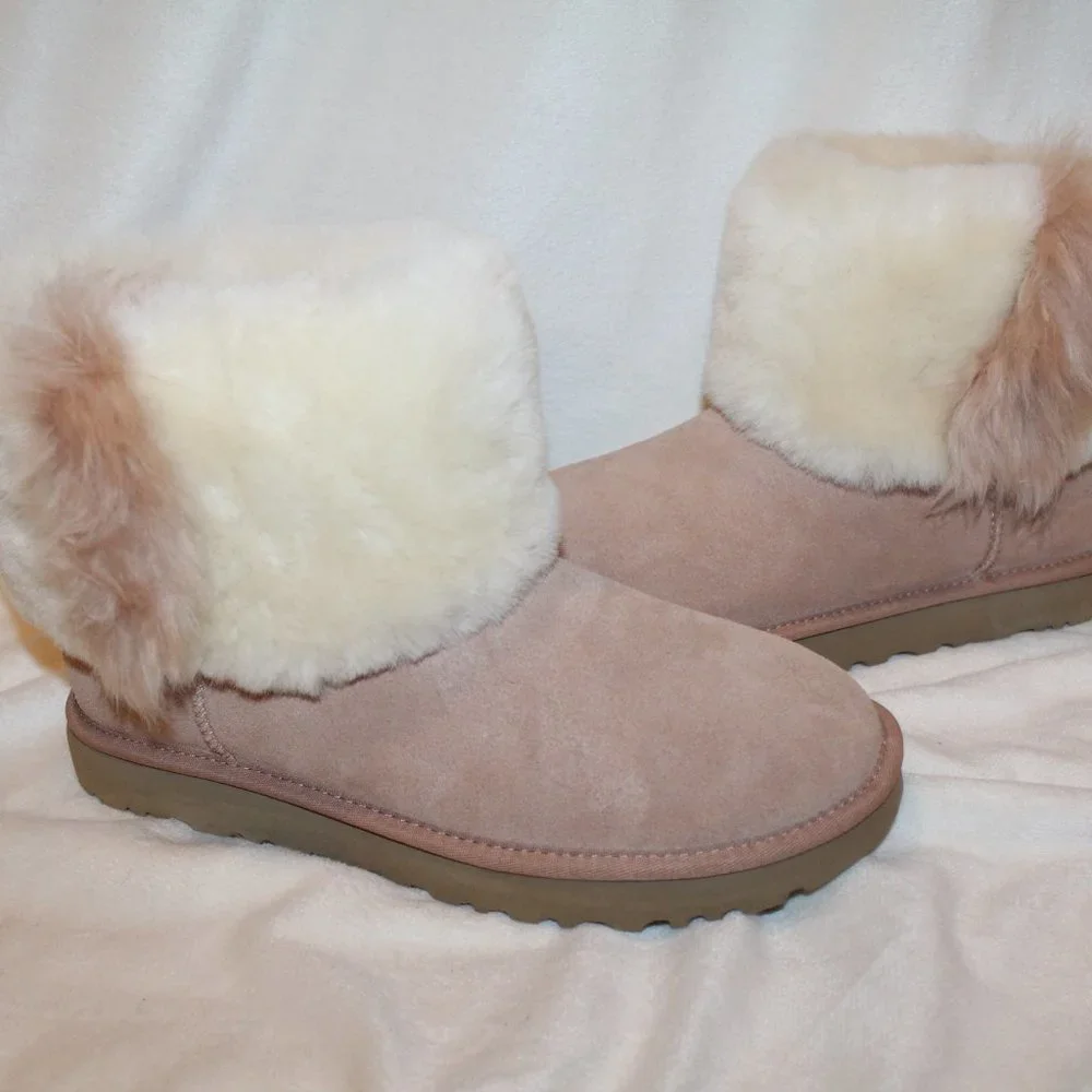 NIB‎ UGG WOMEN'S MINI WISP SUEDE SHEARLING LINED WINTER BOOTS ARROYO